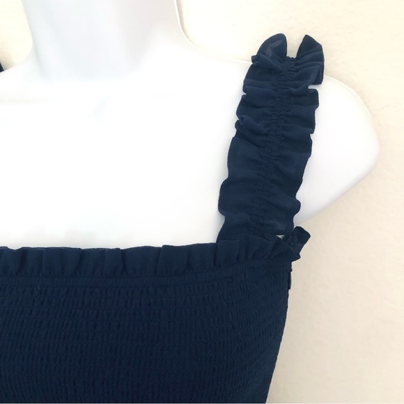 RELISTING SOON: Wilfred Luella Smocked Navy Blue Mini Dress - Picture 7 of 16